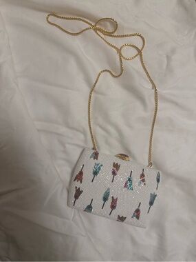 Judith Leiber Crystal Minaudière Clutch Multicolor Novelty Chain Evening Bag